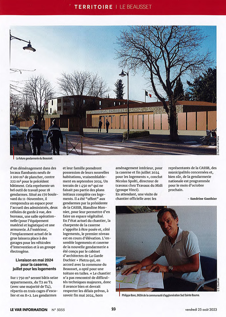 Construction de la nouvelle gendarmerie - Le Var Information N°5055 page 2