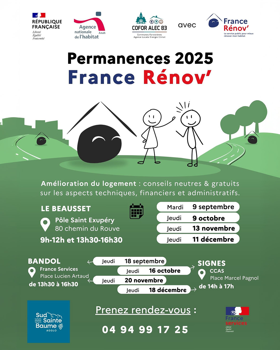 Les prochaines permanences en Sud Sainte Baume