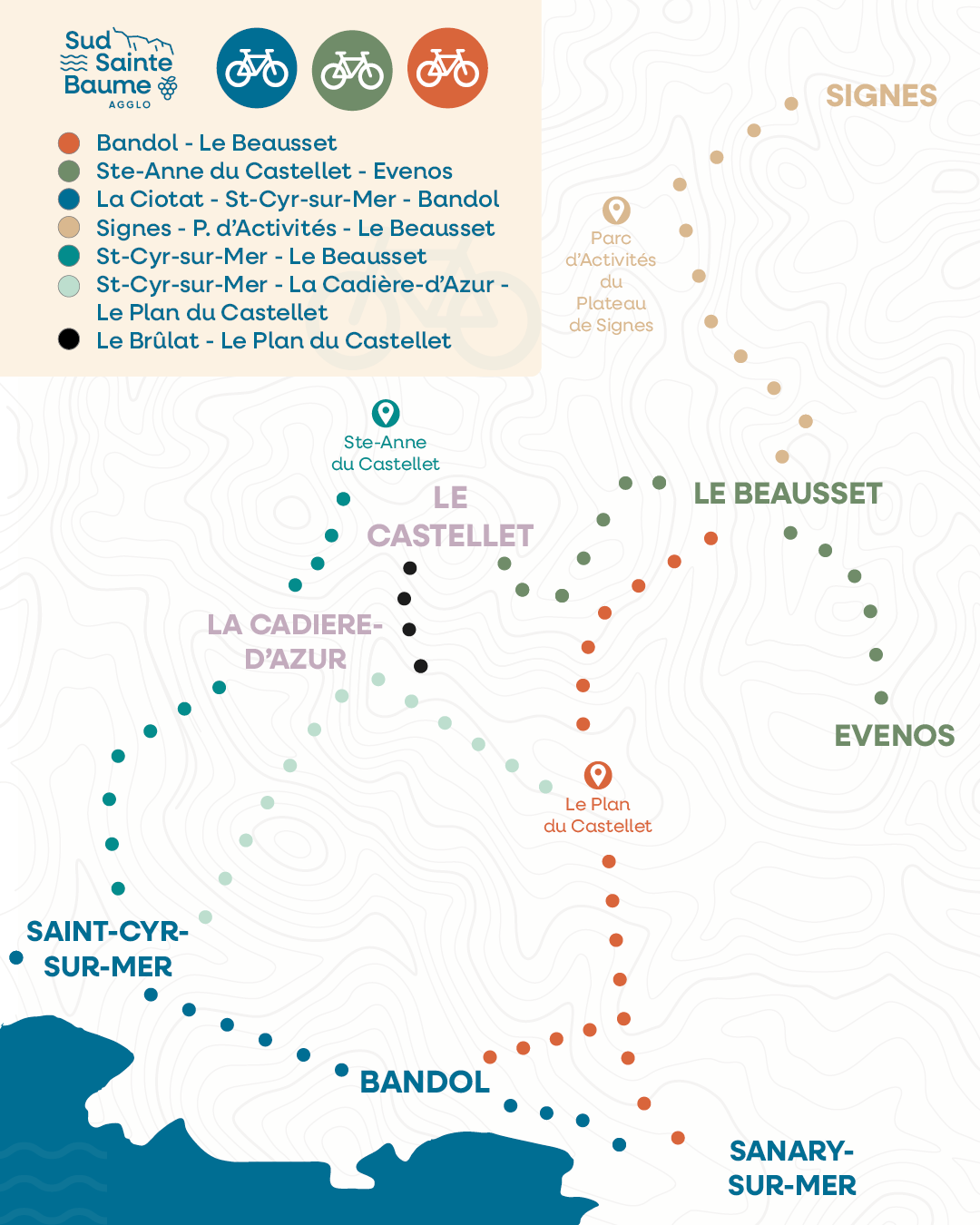 carte des itinéraires SDC