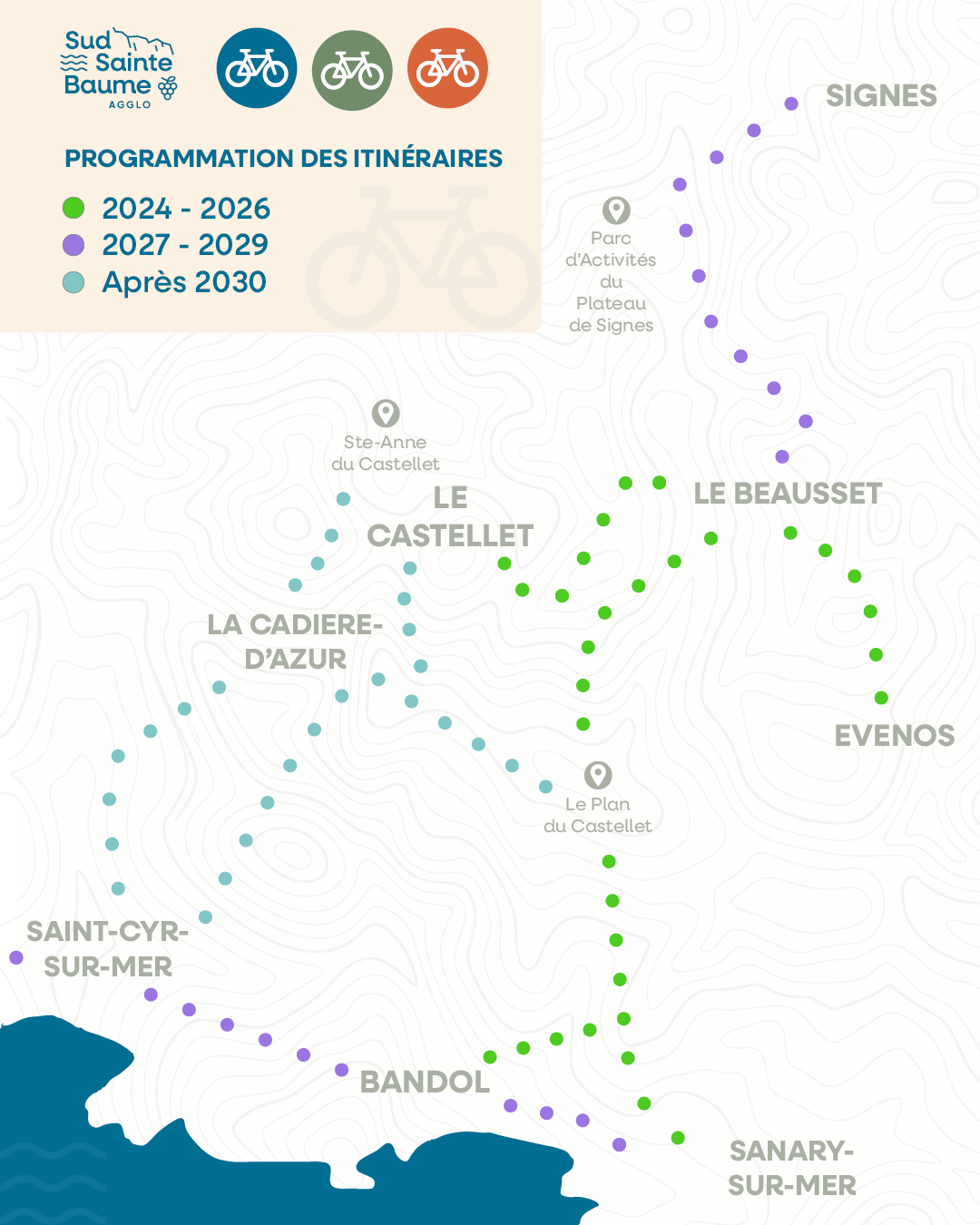 carte des programmations itinéraires SDC
