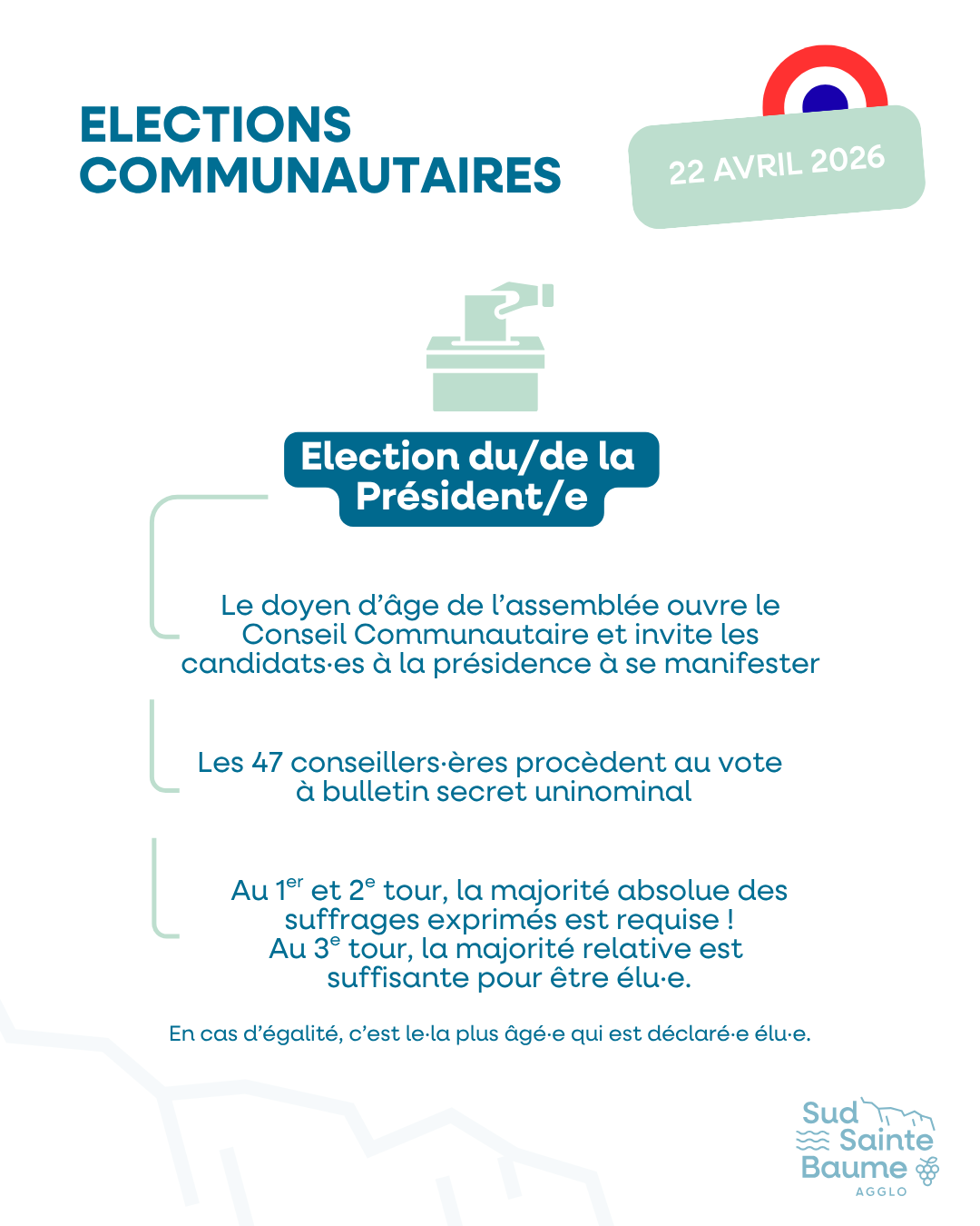 Election du ou de la Présidente de l'Agglo