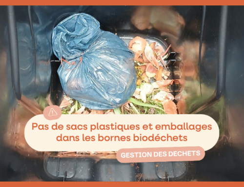 Pas de sacs plastiques et emballages dans les bornes biodéchets !
